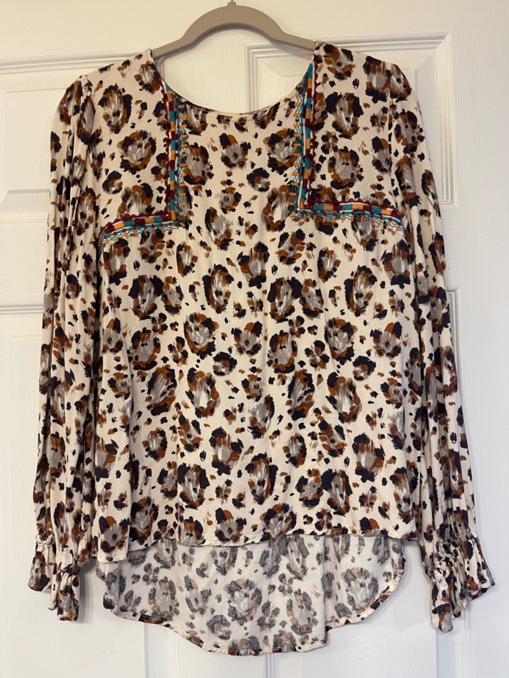 Savanna Jane Cream Leopard Print Blouse